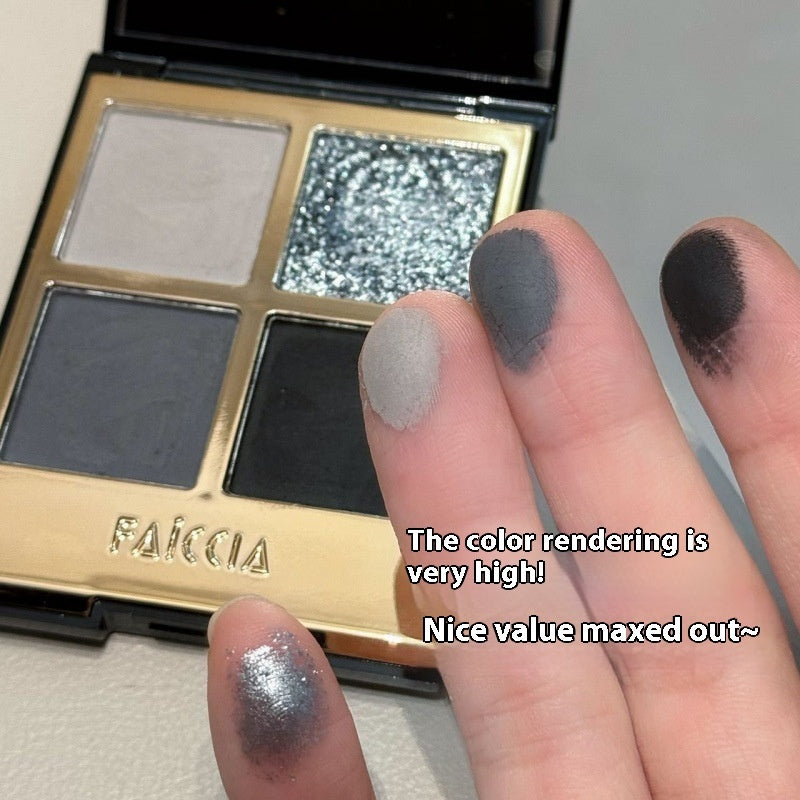 Four Colors Eye Shadow Powder Brown Earth Color Smoky Makeup Matte
