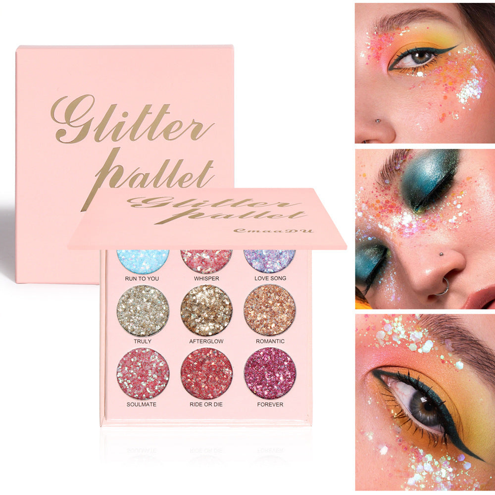 Matte And Metallic 9 Shades Of Glitter Eyeshadow