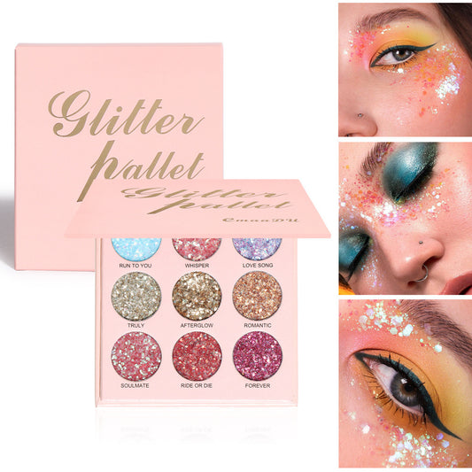 Matte And Metallic 9 Shades Of Glitter Eyeshadow