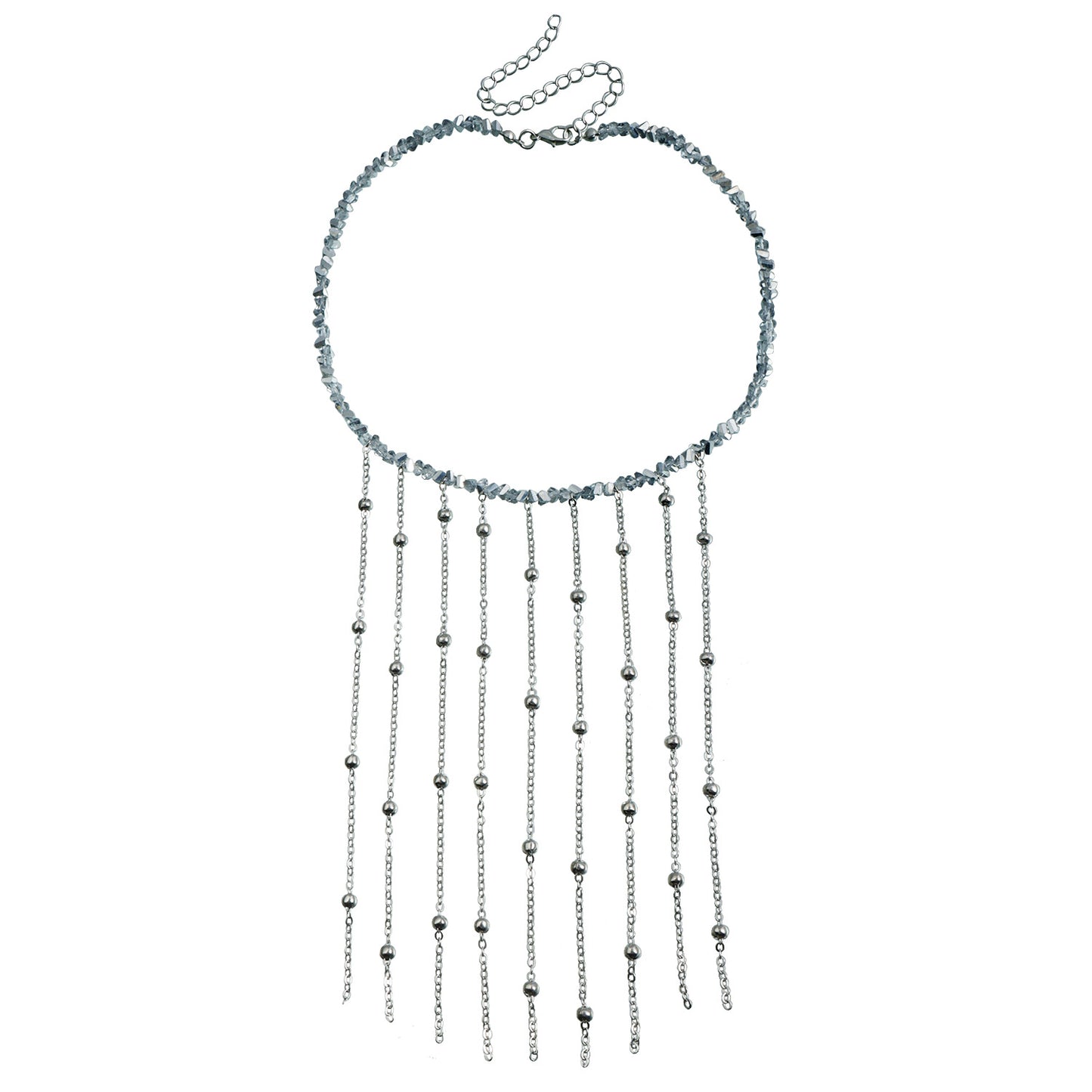 Tassel Clavicle Chain Mirror Glass