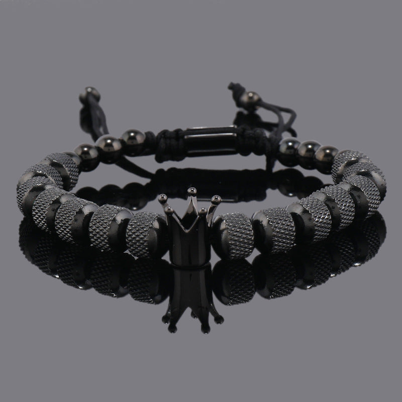Large Size Stainless Steel Pineapple Beads Crown Bracelet