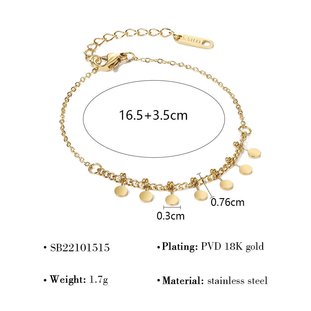 Natural Stone Titanium Steel Bracelet French Retro Twin
