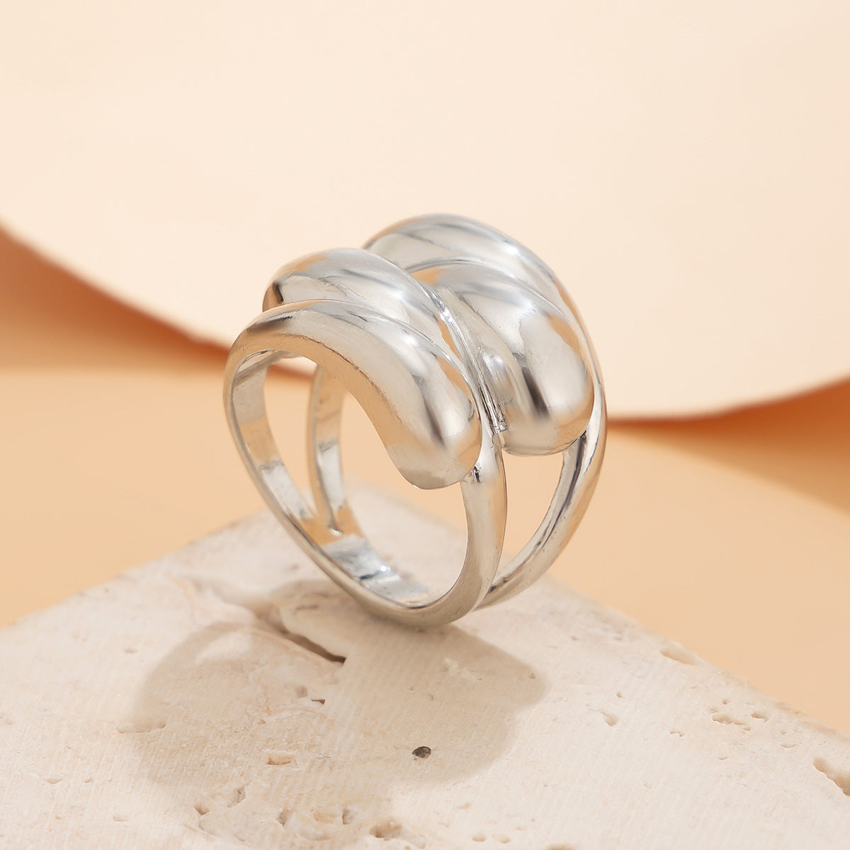 Exaggerated Glossy Square Notched Irregular Bracelet