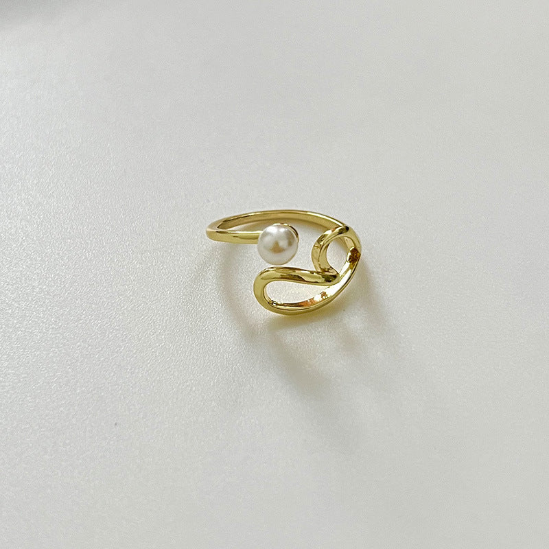 Personalized Love Pearl Line Ring Fashion