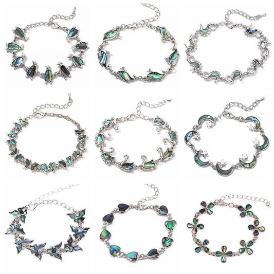 Animal Whale Penguin Butterfly Shell Abalone Bracelet