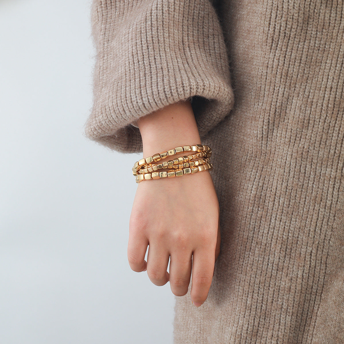 Fashion Simple Zinc Alloy Square Bracelet Suit
