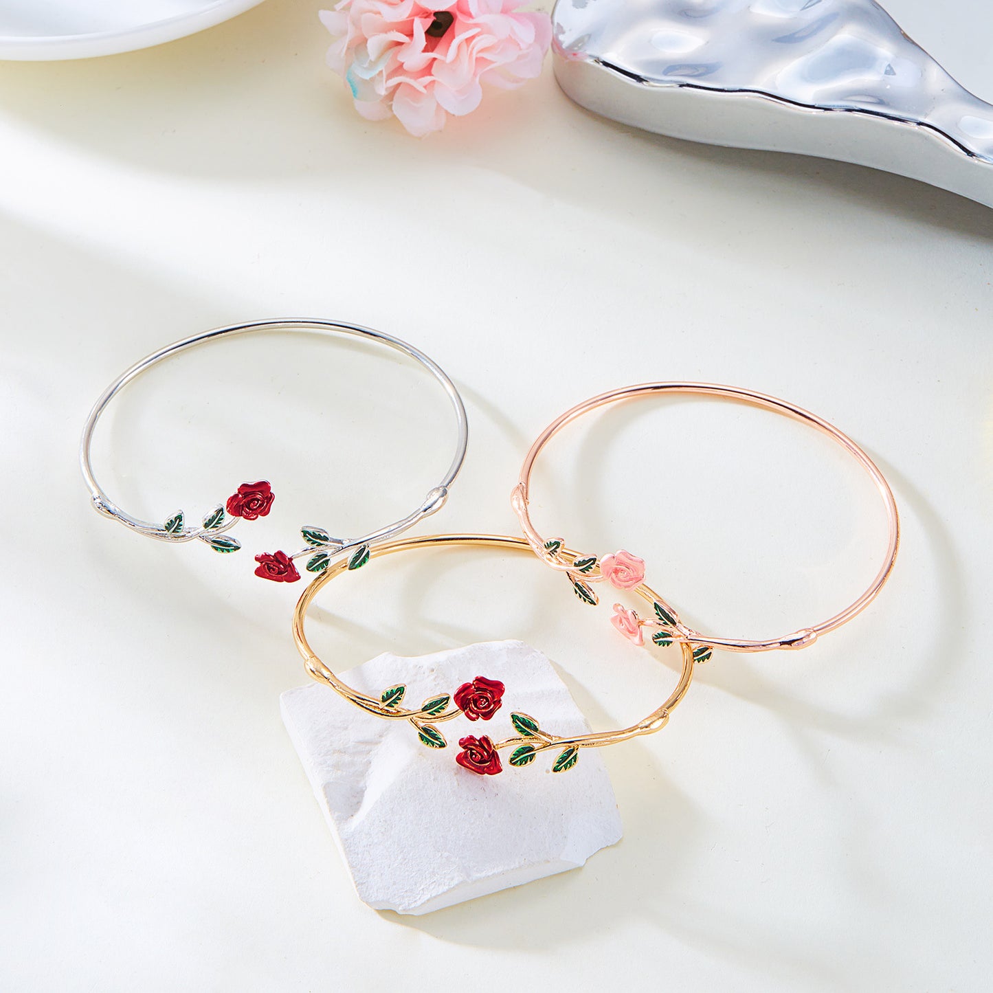 Bracelet Suit Dripping Rose Bracelet Ring Set Suit