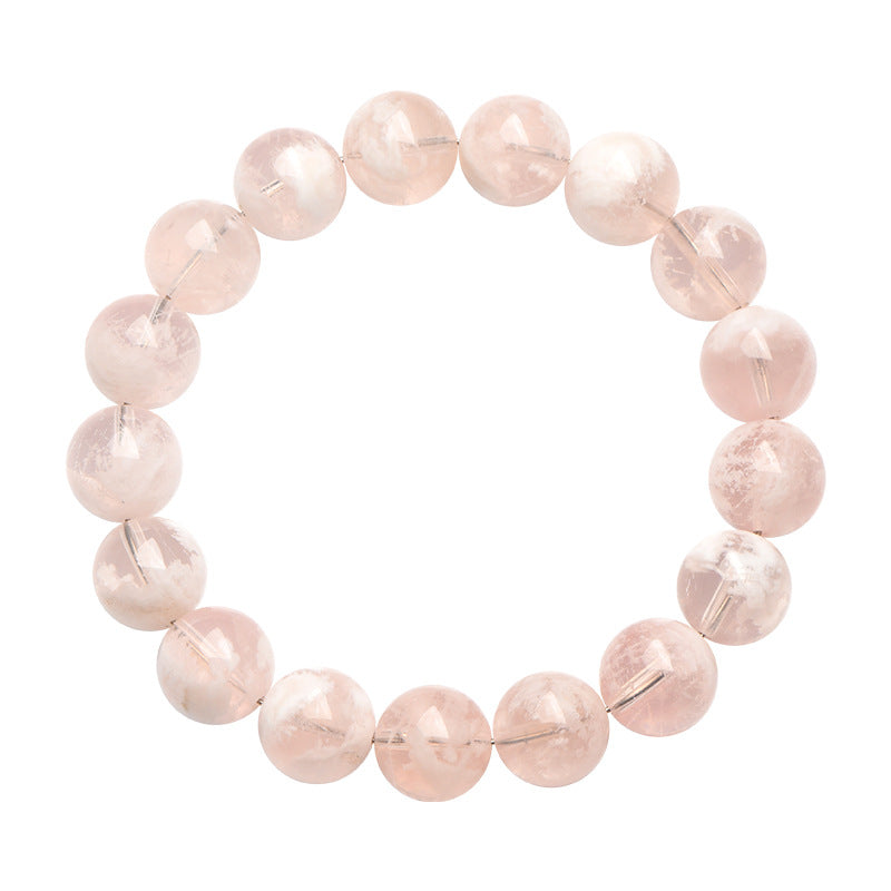 Natural Snowflake Ghost Round Beads Bracelet