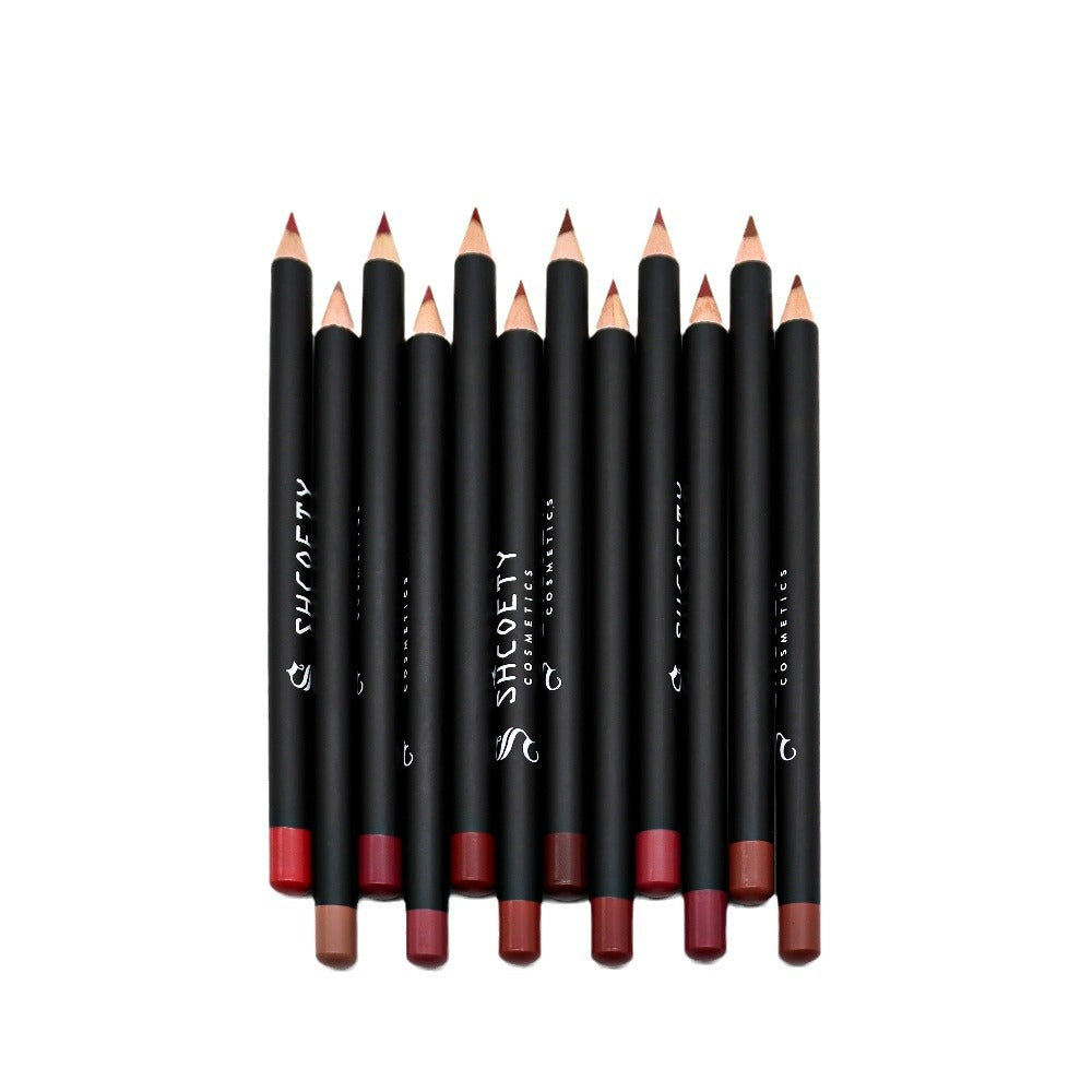 12 Color Matte Lipstick Lip Liner Suit