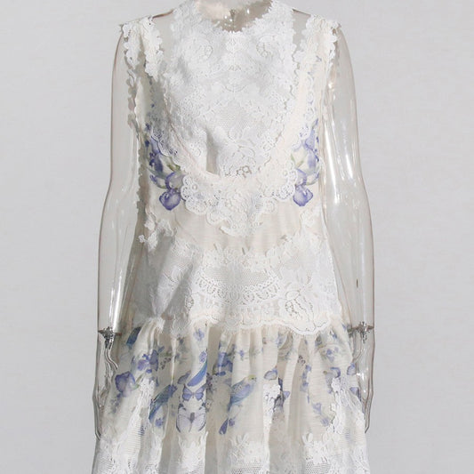 Short Sleeveless Printed Dress Women