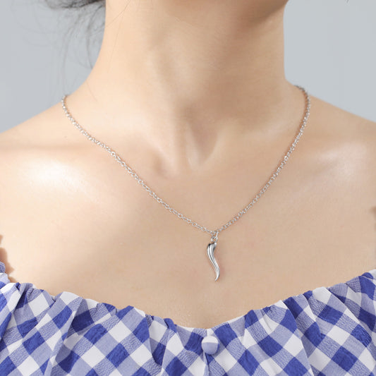 Stylish Graceful Simple Versatile Cross Chain Pepper Pattern Women's Alloy Necklace