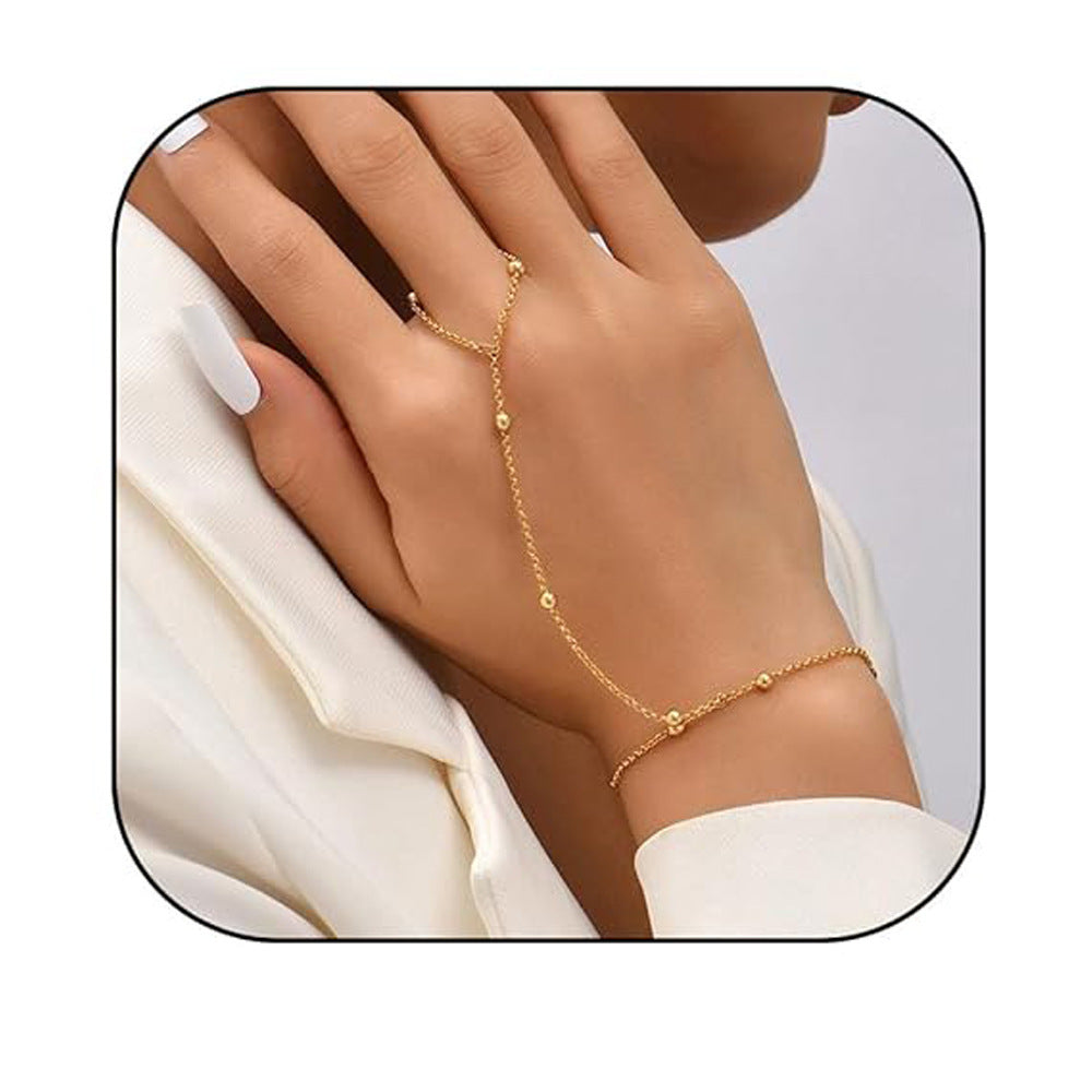 Small Rice-shaped Beads Rice Beads Zircon Pearl Ring Chain Love Finger Chain Ornament