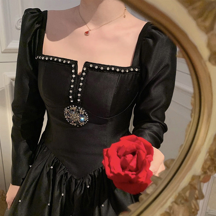 Retro Heavy Industry Little Black Dress Dress Dress Women
