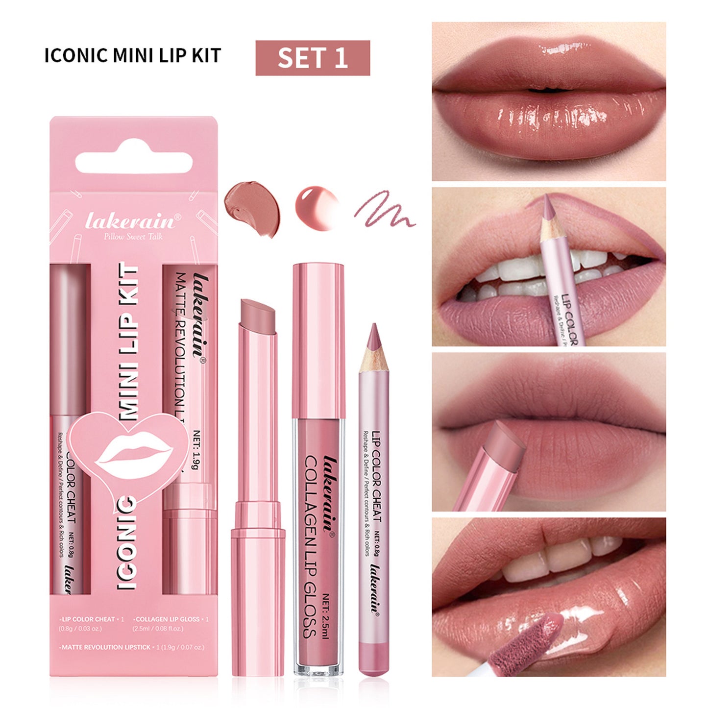 Three Lip Gloss Suit Lasting Waterproof Colorfast