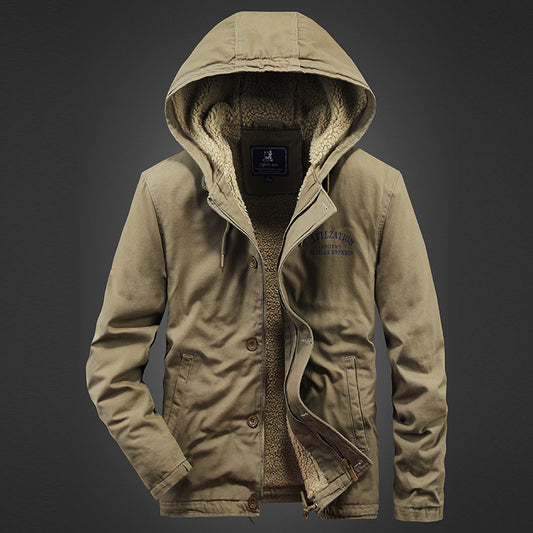 Men Lapel Cotton Loose Casual Jacket