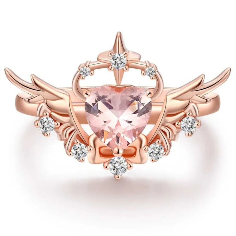 Light Extravagant Love Heart Zircon Ring For Women