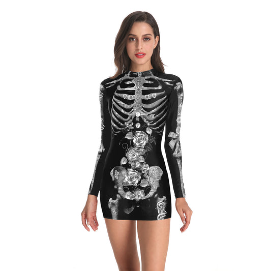 Evening Party Women's Long-sleeved Tight-fitting Slim Dress